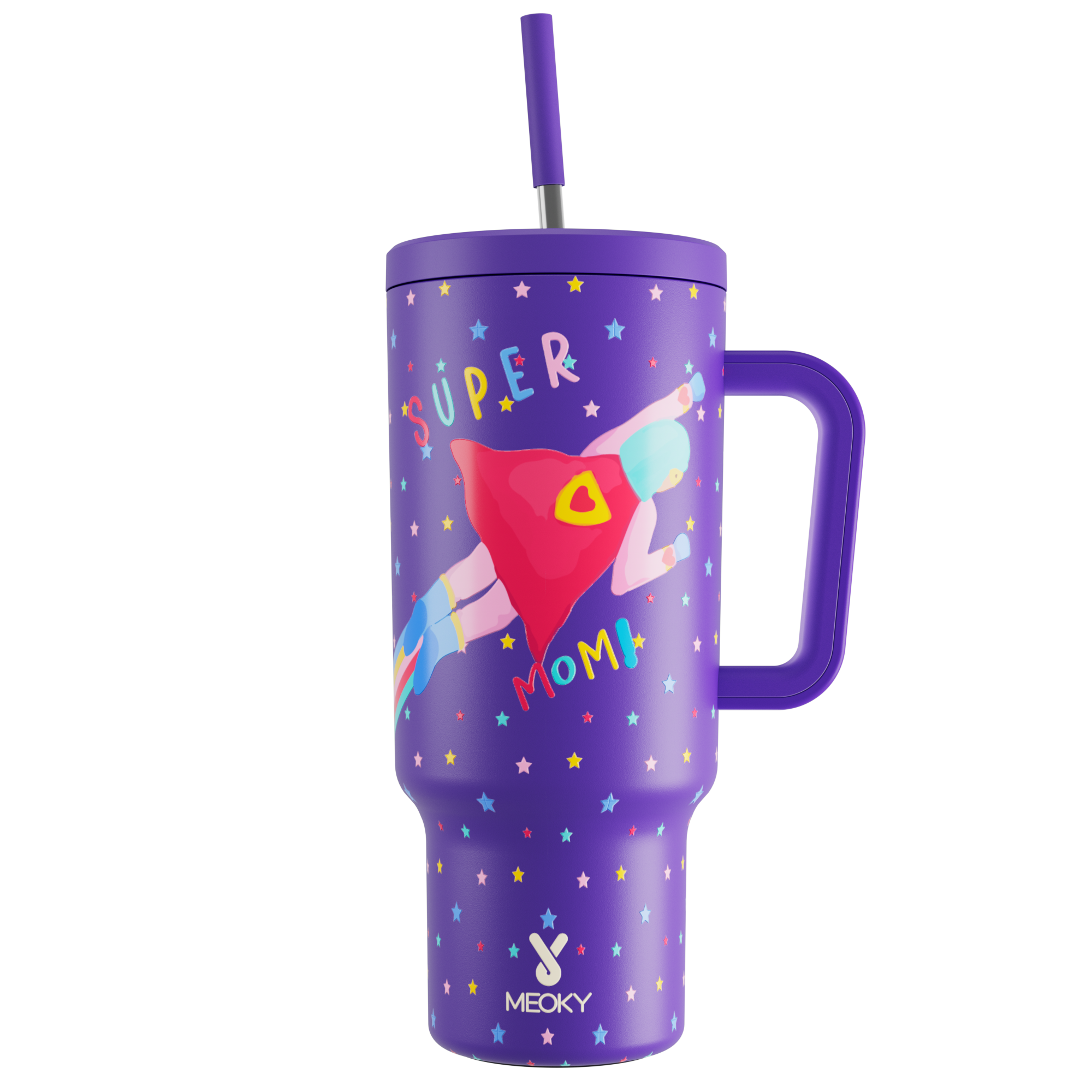 Mother's Day Edition - Customized 40oz Tumbler With Straw -Super Mom Power