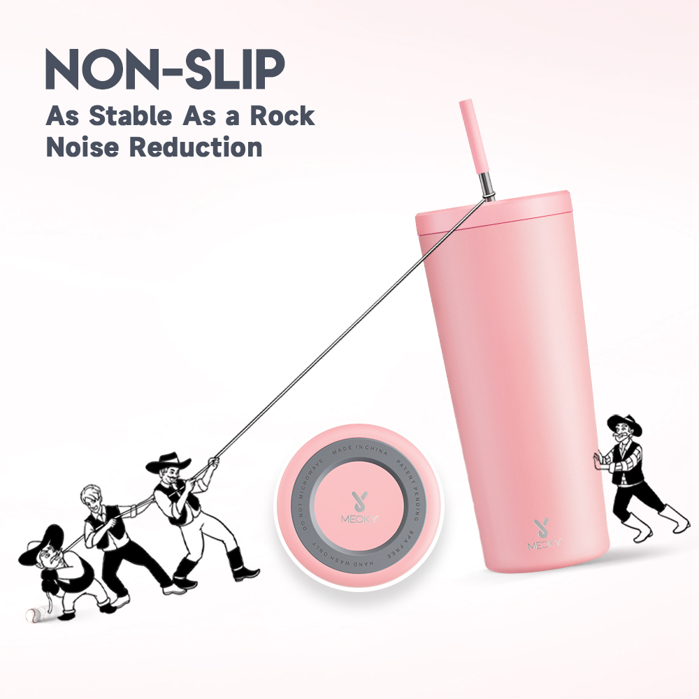 24oz cold cup straw pure light pink