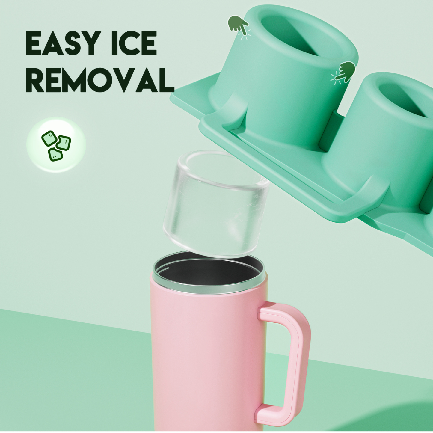 silicone ice cube green
