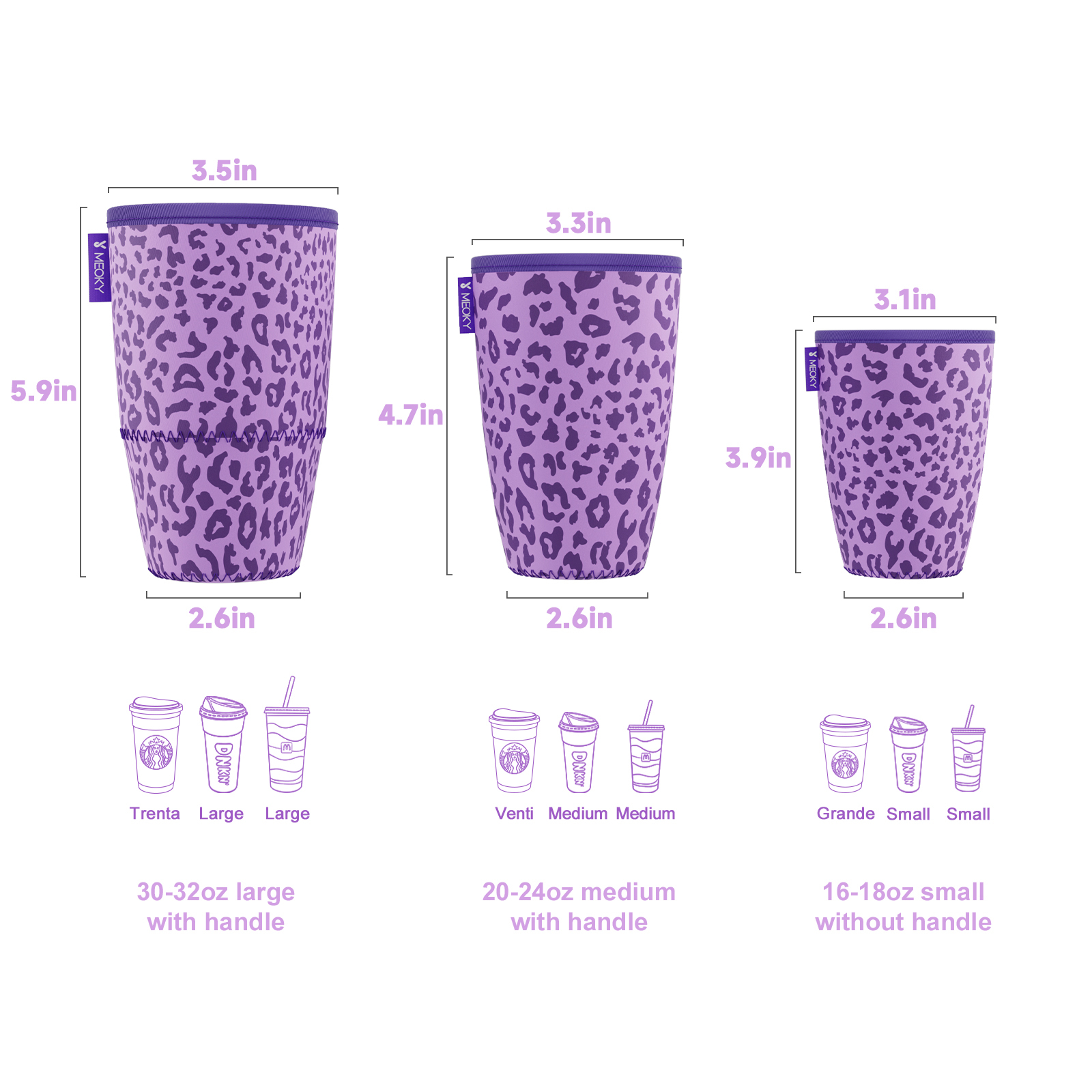 cup sleeve purple leopard
