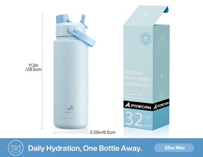 32 oz Insulated Water Bottle with 2-in-1 Straw and Spout Lid - Pure Collection