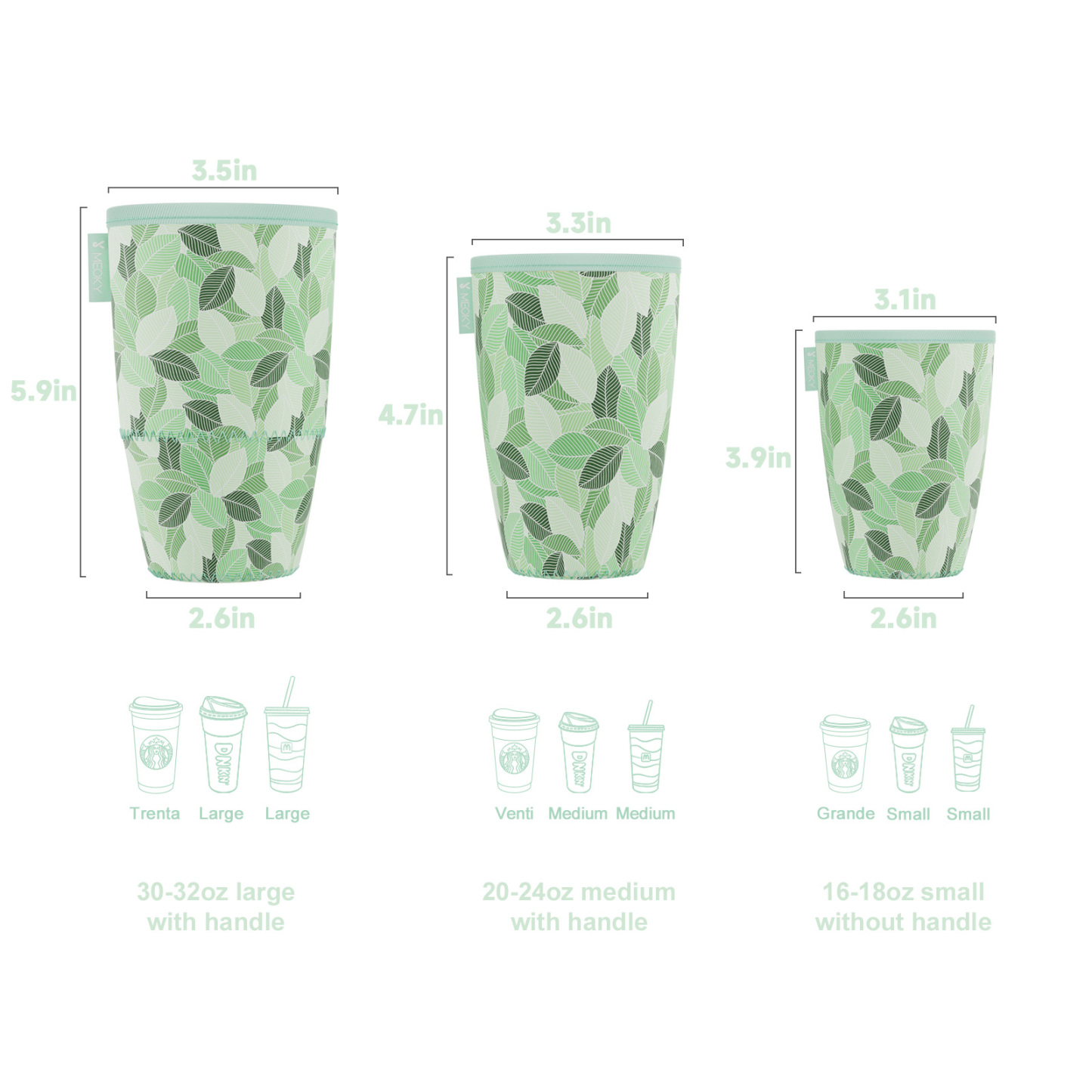 cup sleeve green leaves