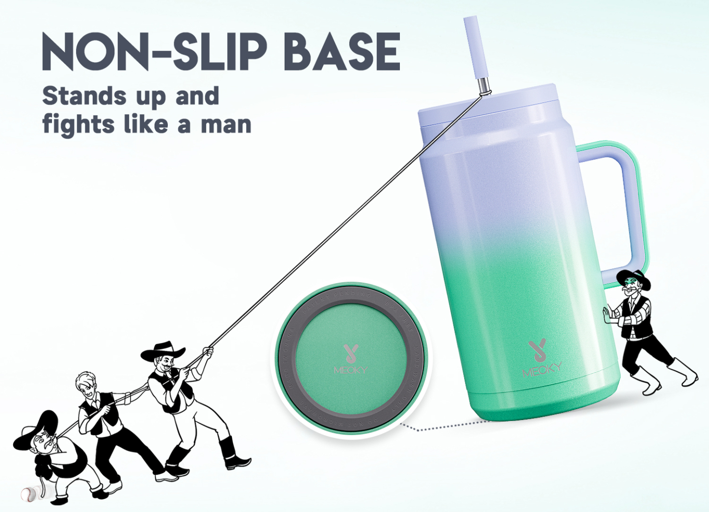 50oz water bottle straw gradient green purple