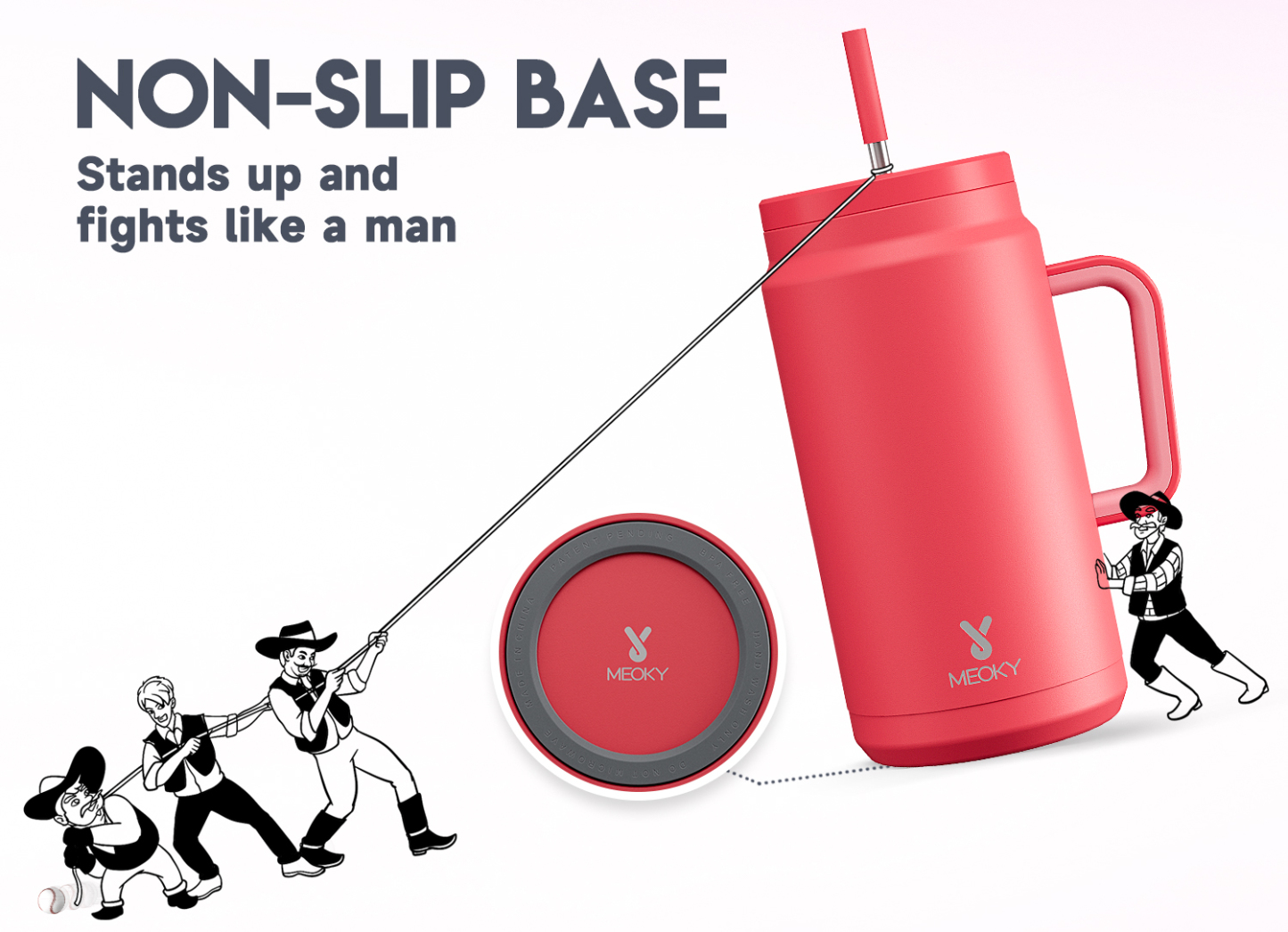 50oz water bottle straw pure rose red
