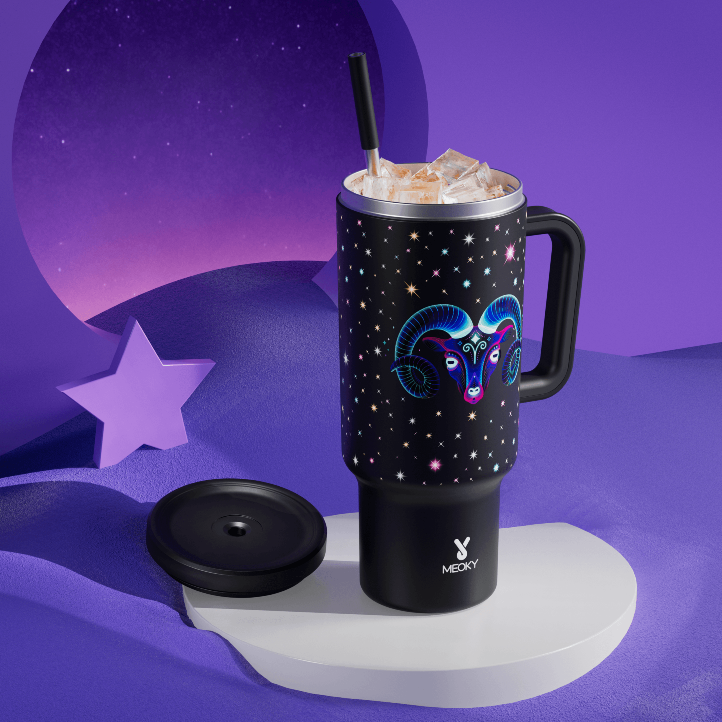 40oz Tumbler With Straw Zodiac Collection-ARIES