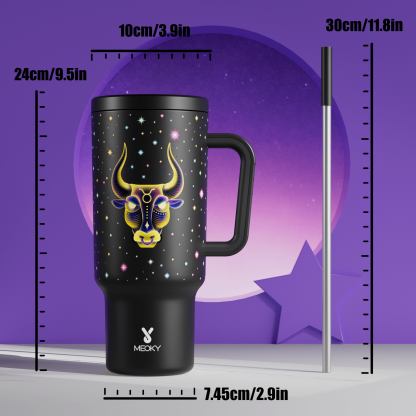 40oz Tumbler With Straw Zodiac Collection-TAURUS