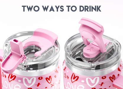 Meoky 40oz Tumbler With 2-in-1 Lid Valentine Collection