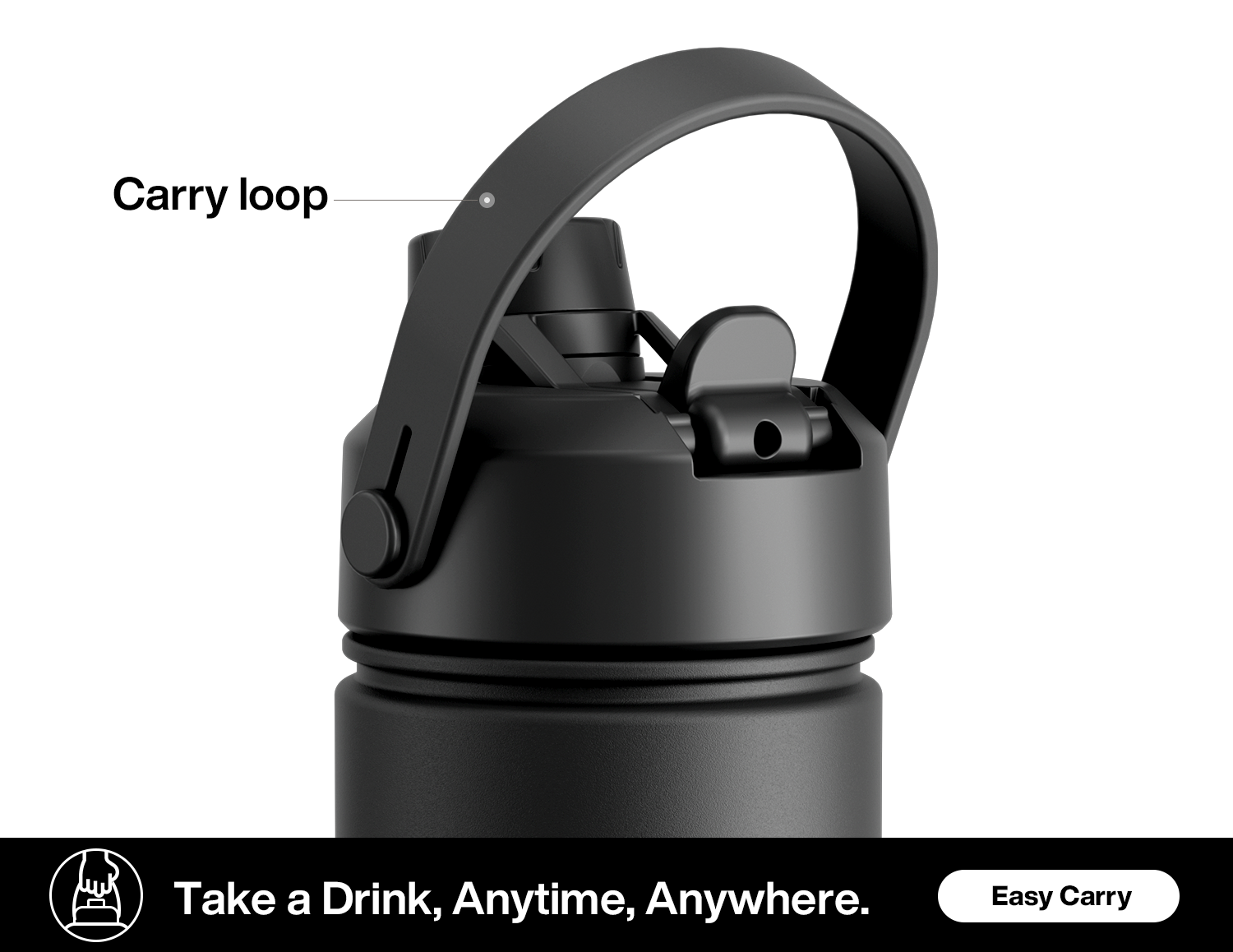 26 oz Insulated Water Bottle with 2-in-1 Straw and Spout Lid King