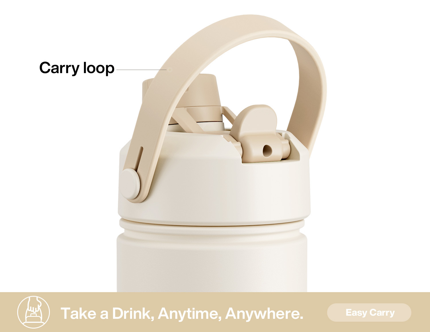 26 oz Insulated Water Bottle with 2-in-1 Straw and Spout Lid Mousse