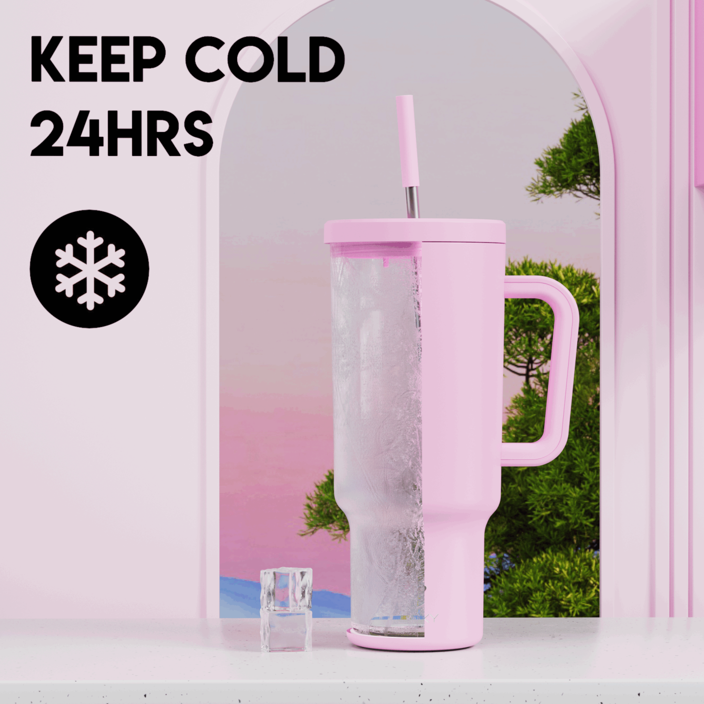 40oz Tumbler With Straw Monochrome Collection-Light Purple
