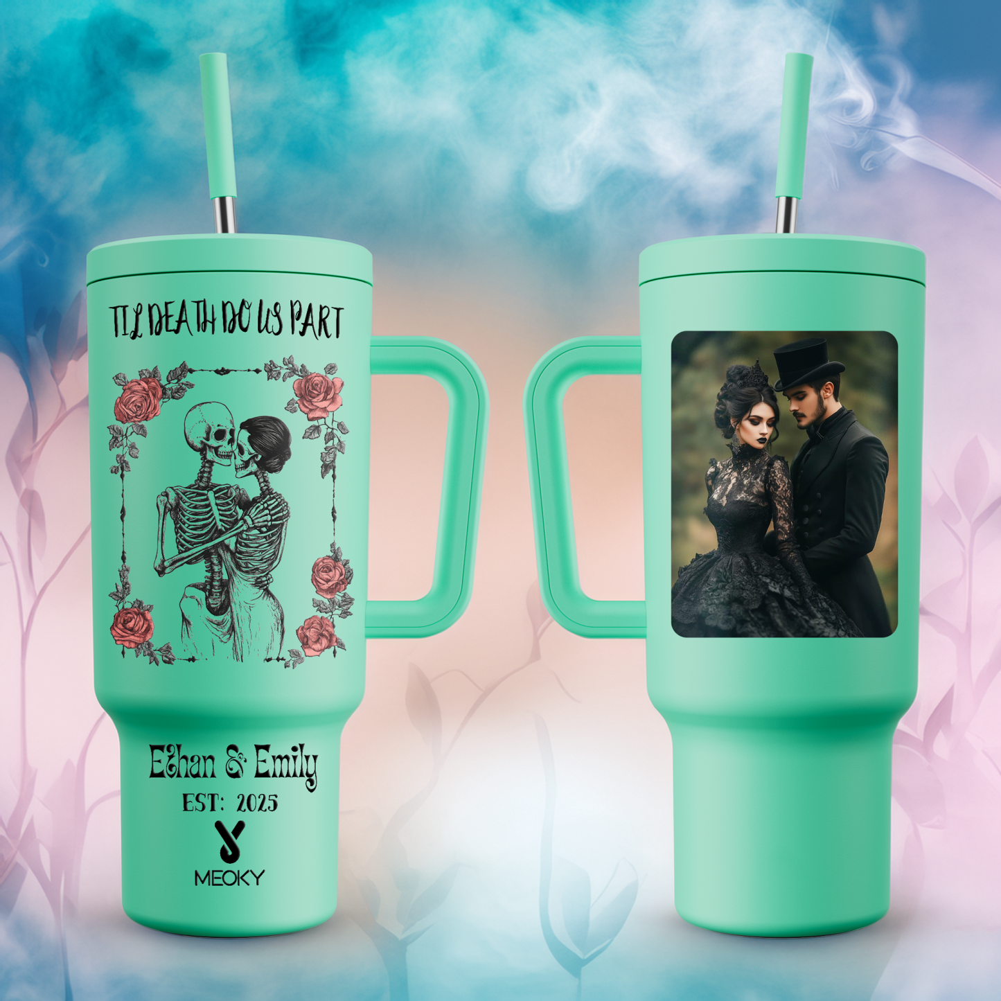 Till Death Do Us Part - Customized 40oz Tumbler With Straw - Best Valentine's Day Gifts for Loved Ones