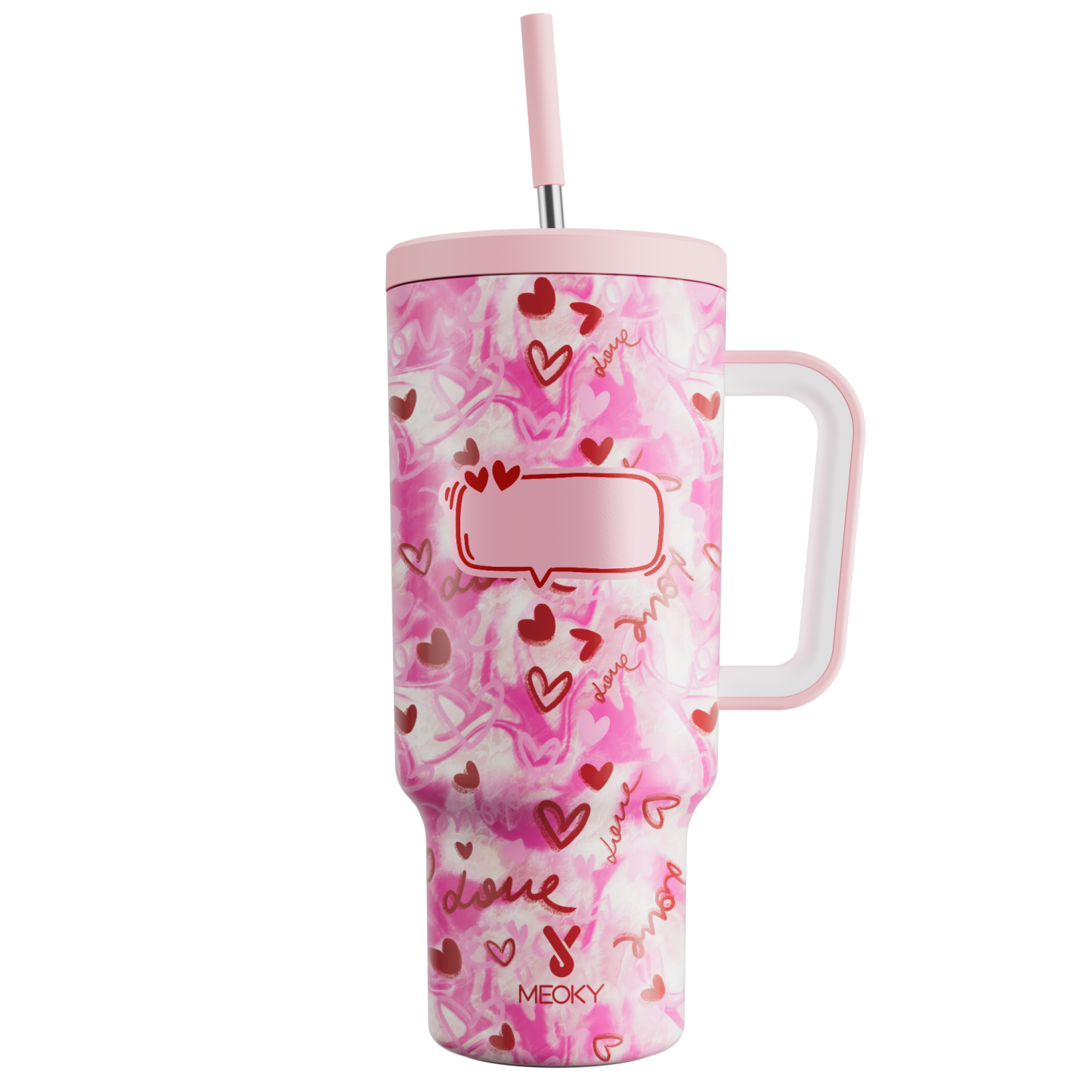 Heart Valentines - Customized 40oz Tumbler With Straw - Best Valentine's Day Gifts for Loved Ones