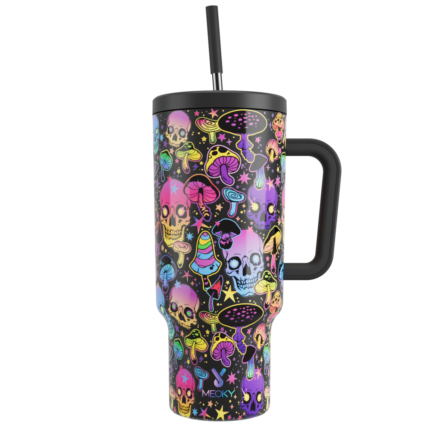 40oz Tumbler With Straw Laser Collection-Mushroom Mayhem