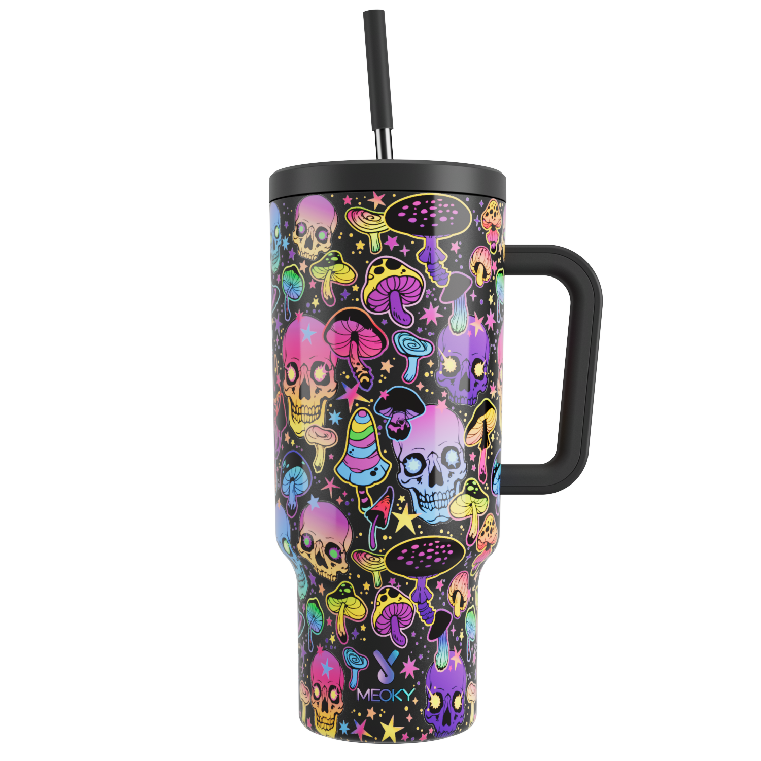 40oz Tumbler With Straw Laser Collection-Mushroom Mayhem