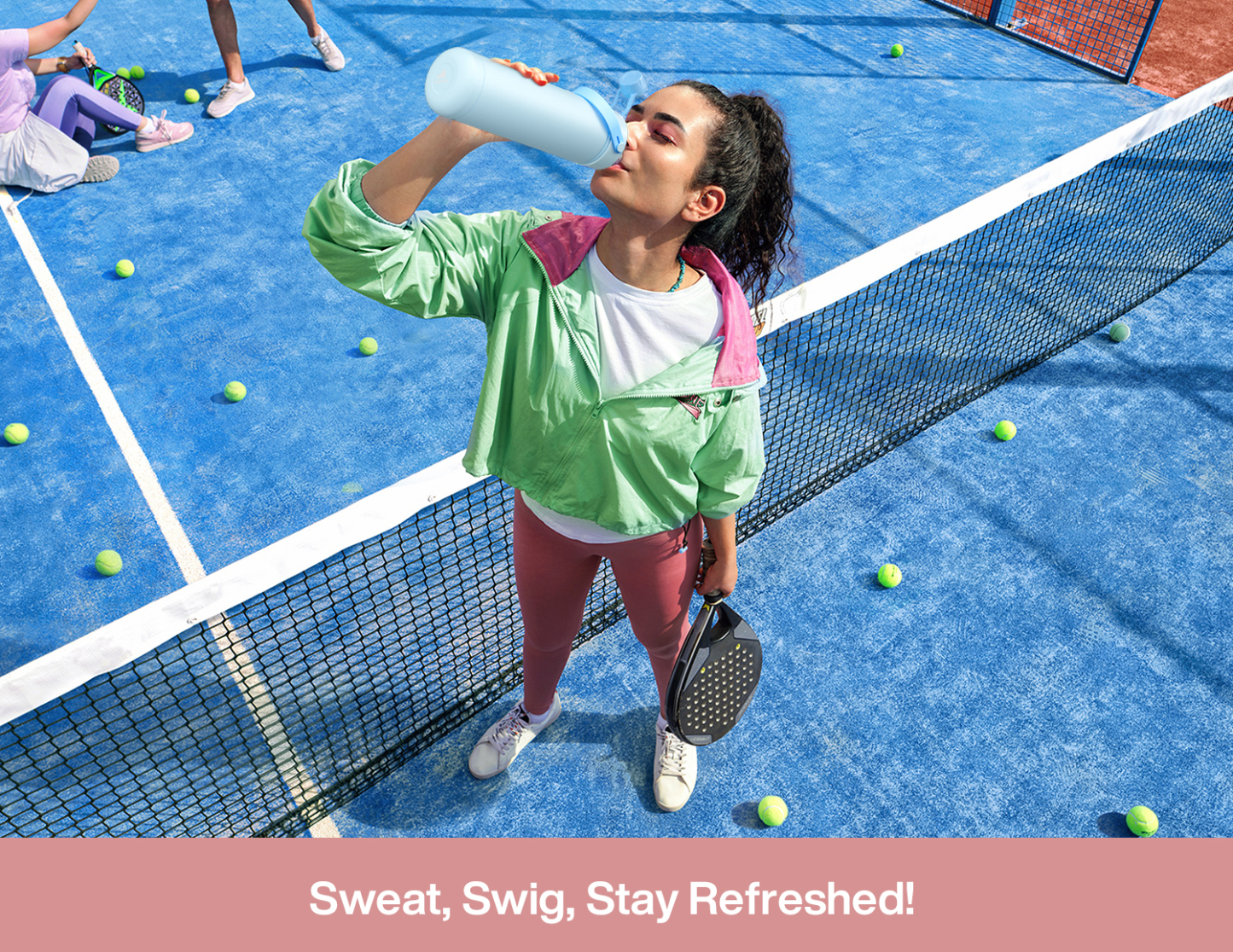 26 oz Insulated Water Bottle with 2-in-1 Straw and Spout Lid Cotton Candy