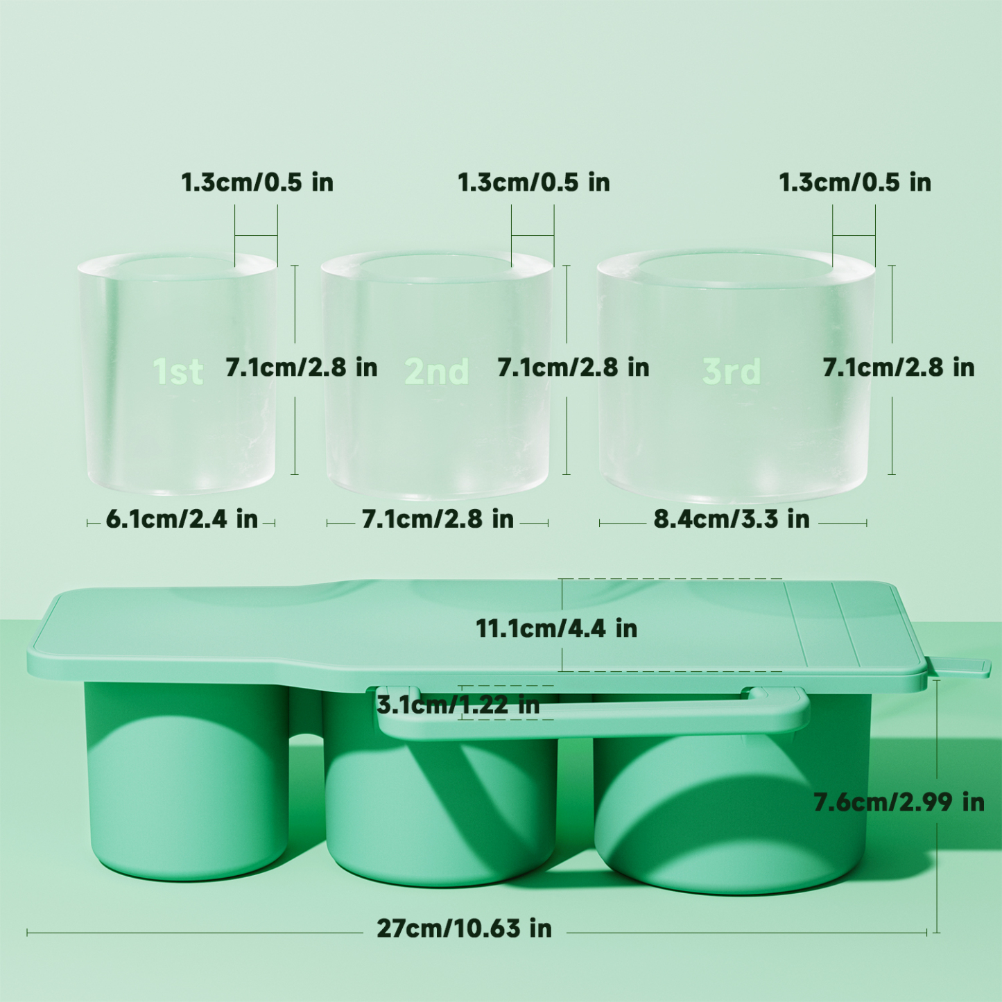 silicone ice cube green