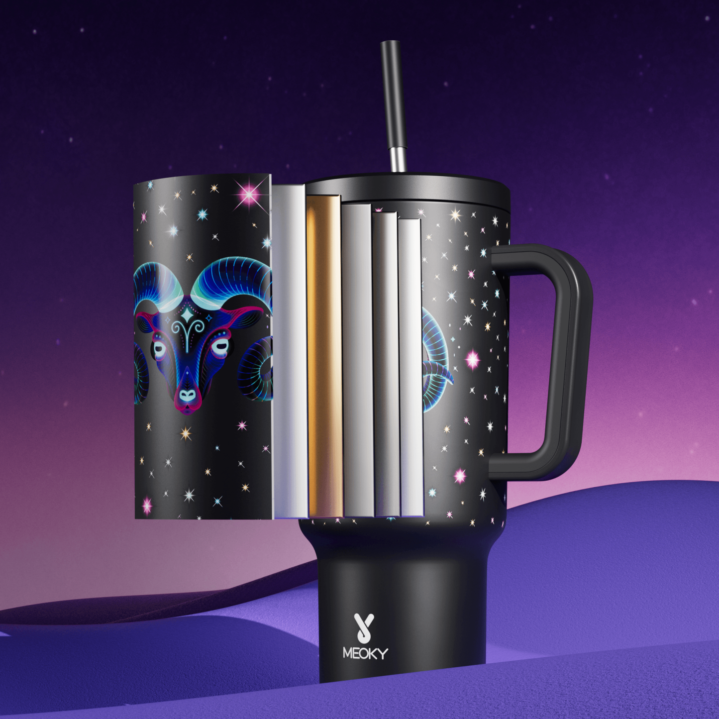 40oz Tumbler With Straw Zodiac Collection-ARIES