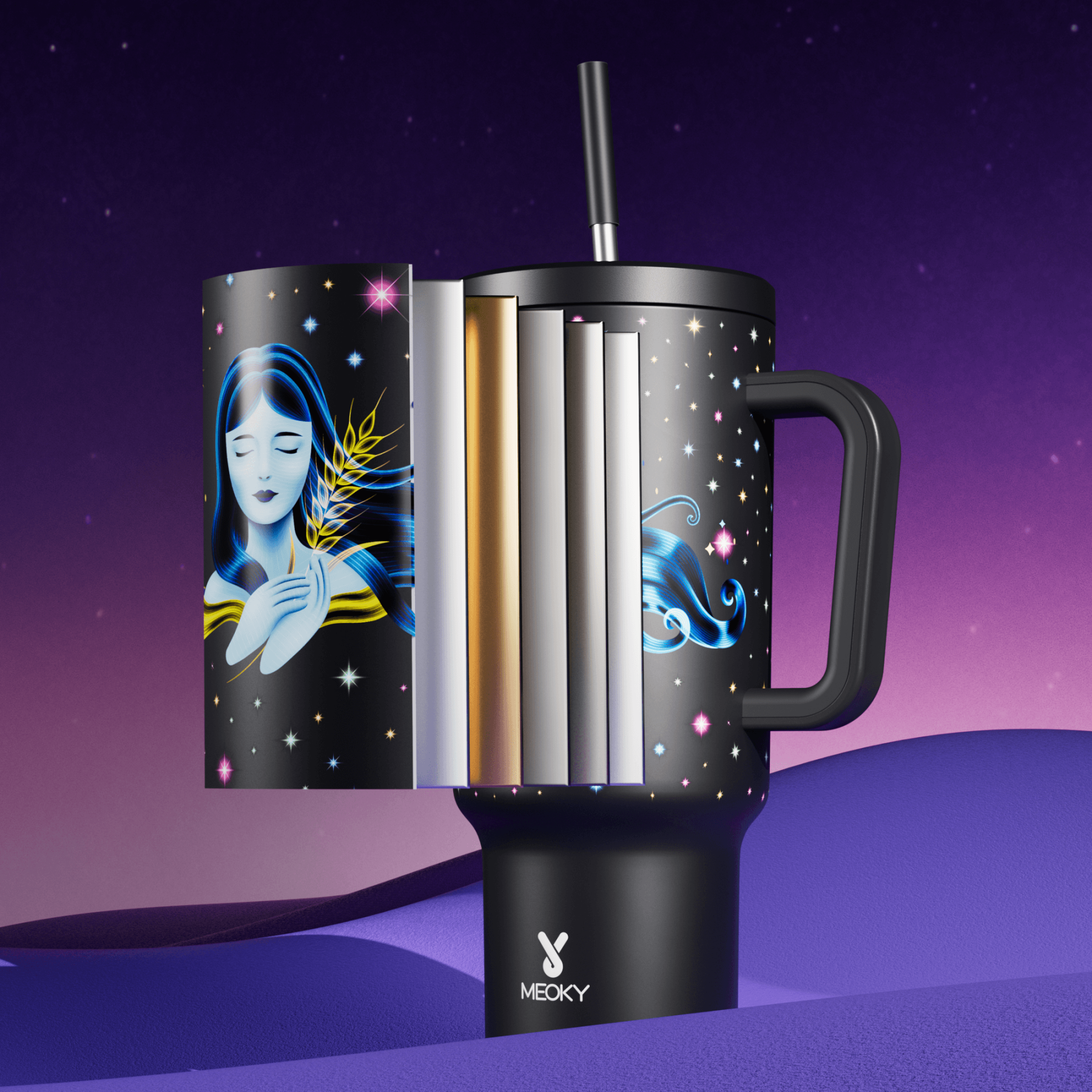 40oz Tumbler With Straw Zodiac Collection-VIRGO