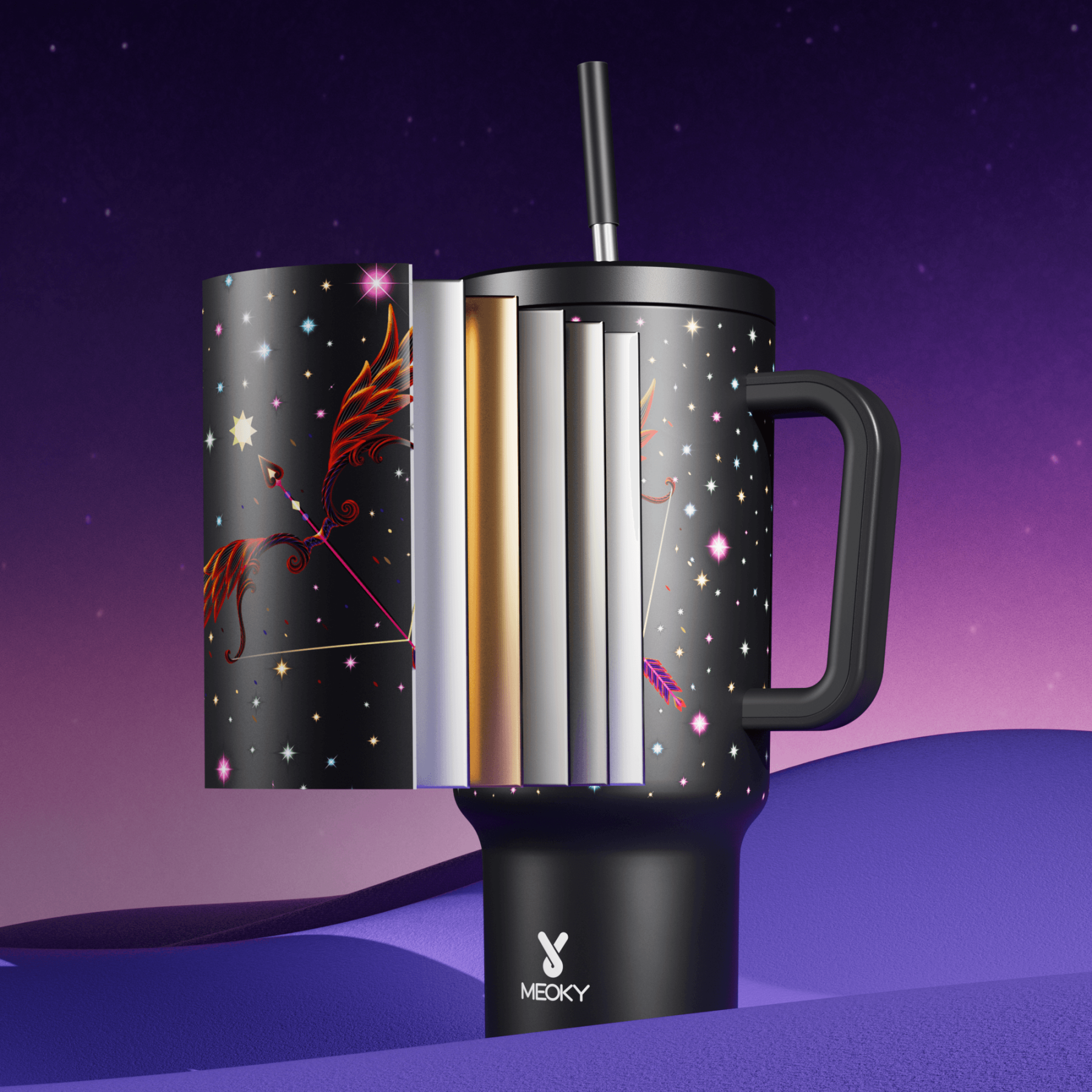 40oz Tumbler With Straw Zodiac Collection-SAGITTARIUS