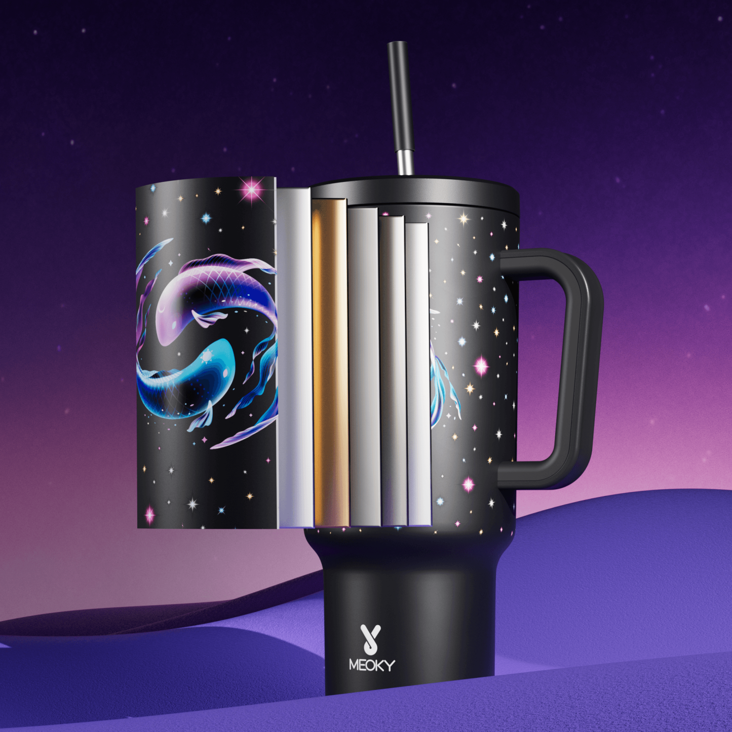 40oz Tumbler With Straw Zodiac Collection-PISCES