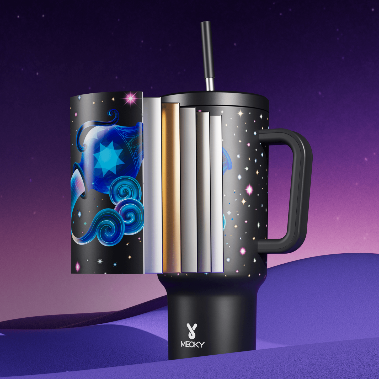 40oz Tumbler With Straw Zodiac Collection-AQUARIUS