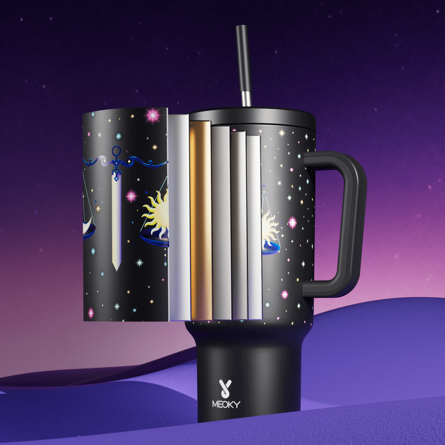 40oz Tumbler With Straw Zodiac Collection-LIBRA