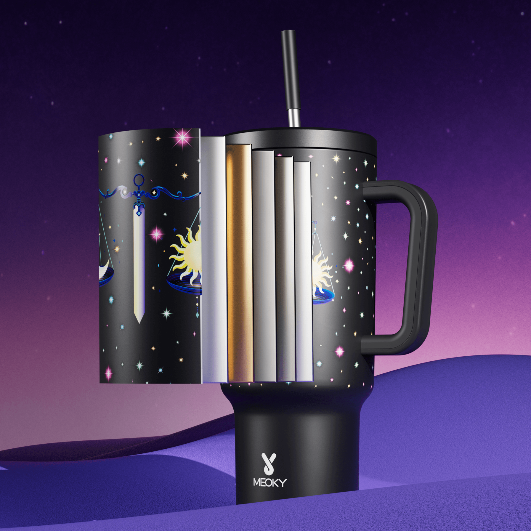 40oz Tumbler With Straw Zodiac Collection-LIBRA