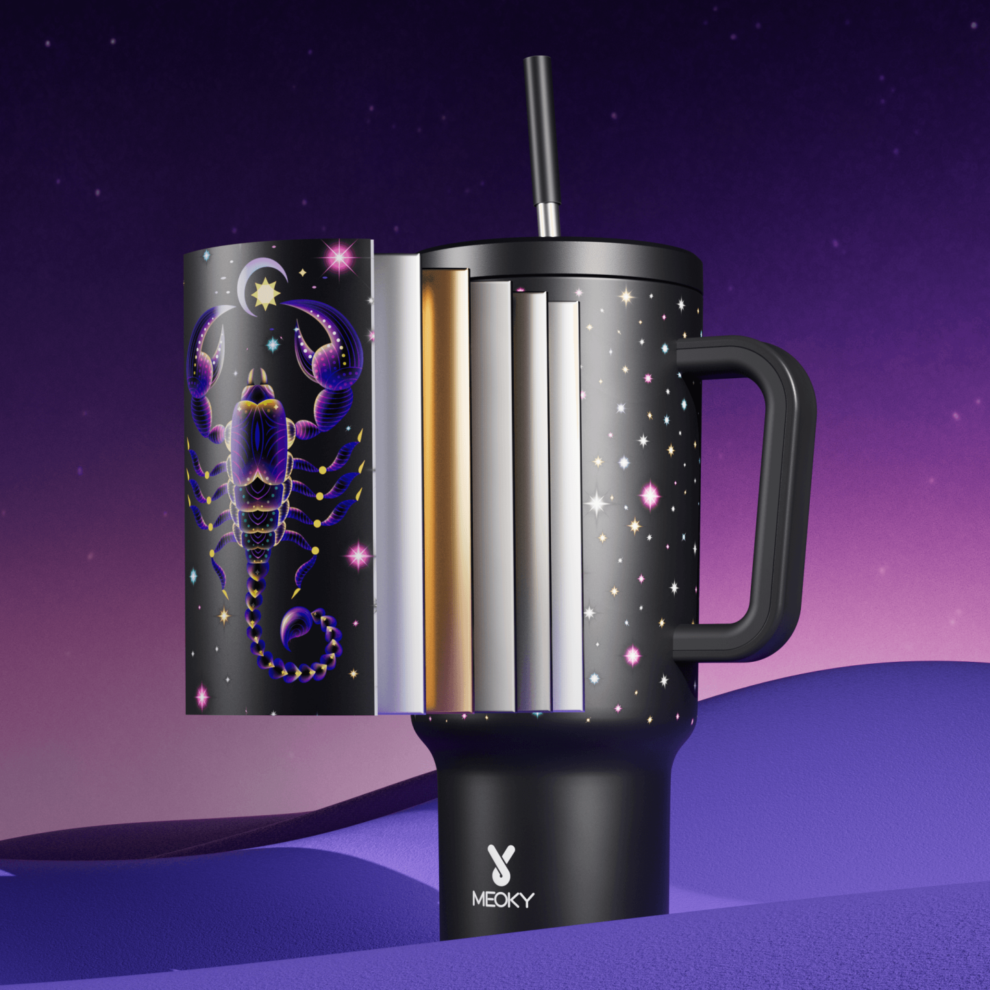 40oz Tumbler With Straw Zodiac Collection-SCORPIO