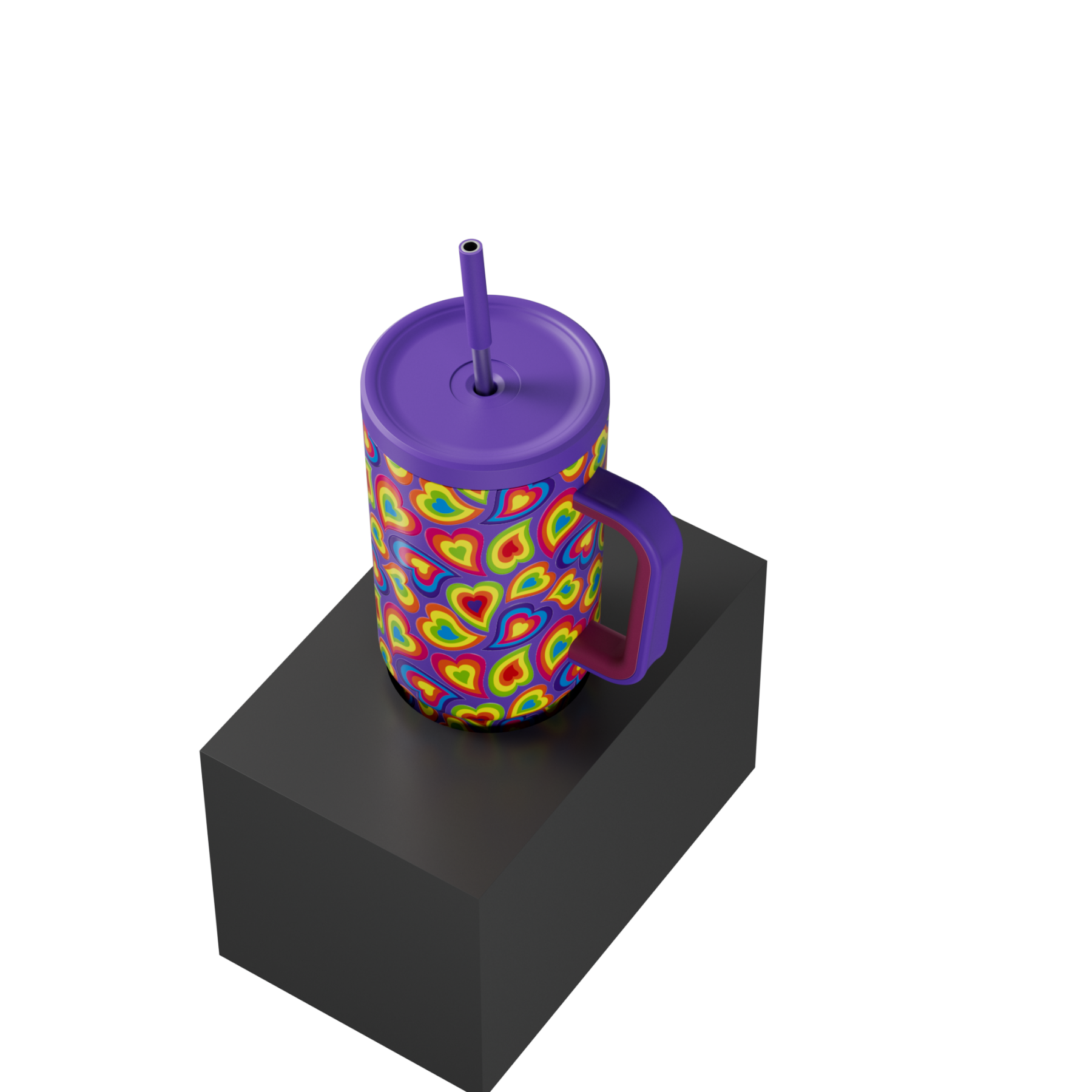 40oz Tumbler With Straw Valentine Collection-Purple Love