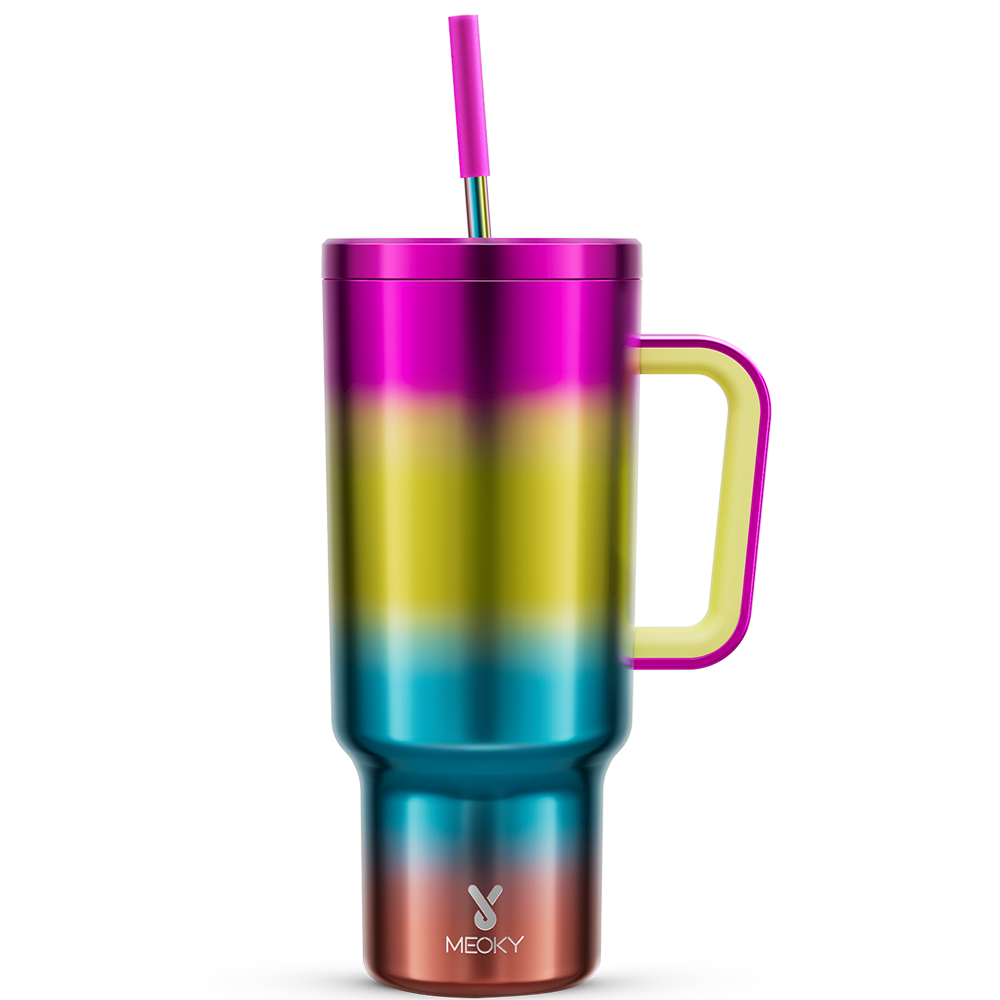 40oz Tumbler With Straw Mirrors Collection-Rainbow