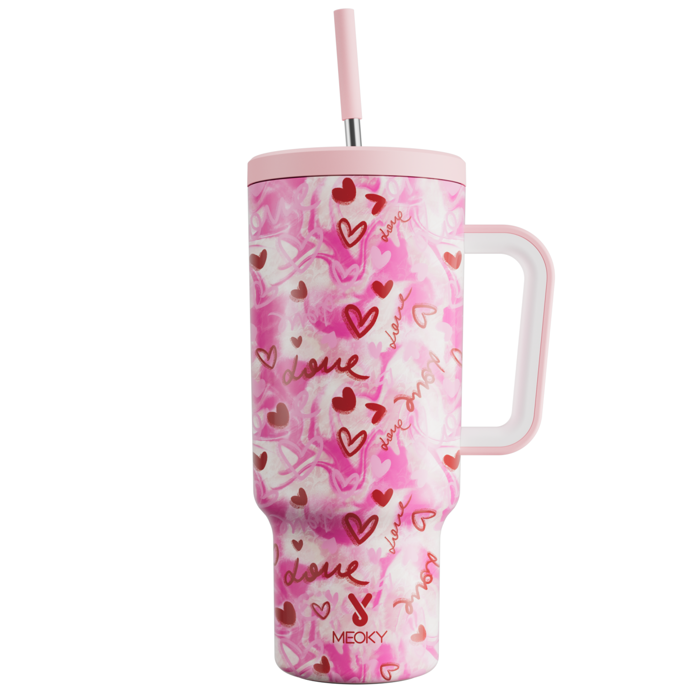 Heart Valentines - Customized 40oz Tumbler With Straw - Best Valentine's Day Gifts for Loved Ones