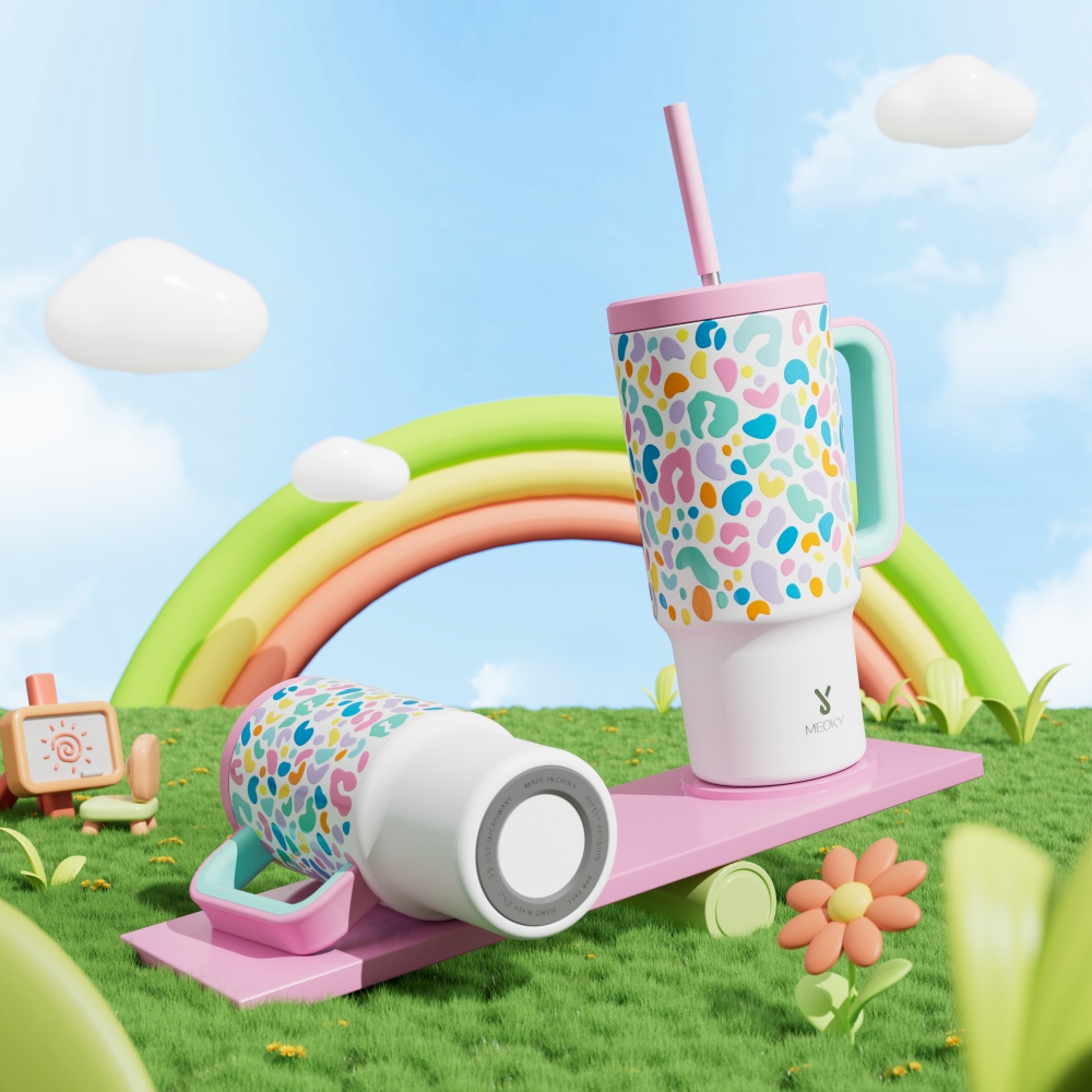 24oz tumbler straw animal print color leopard