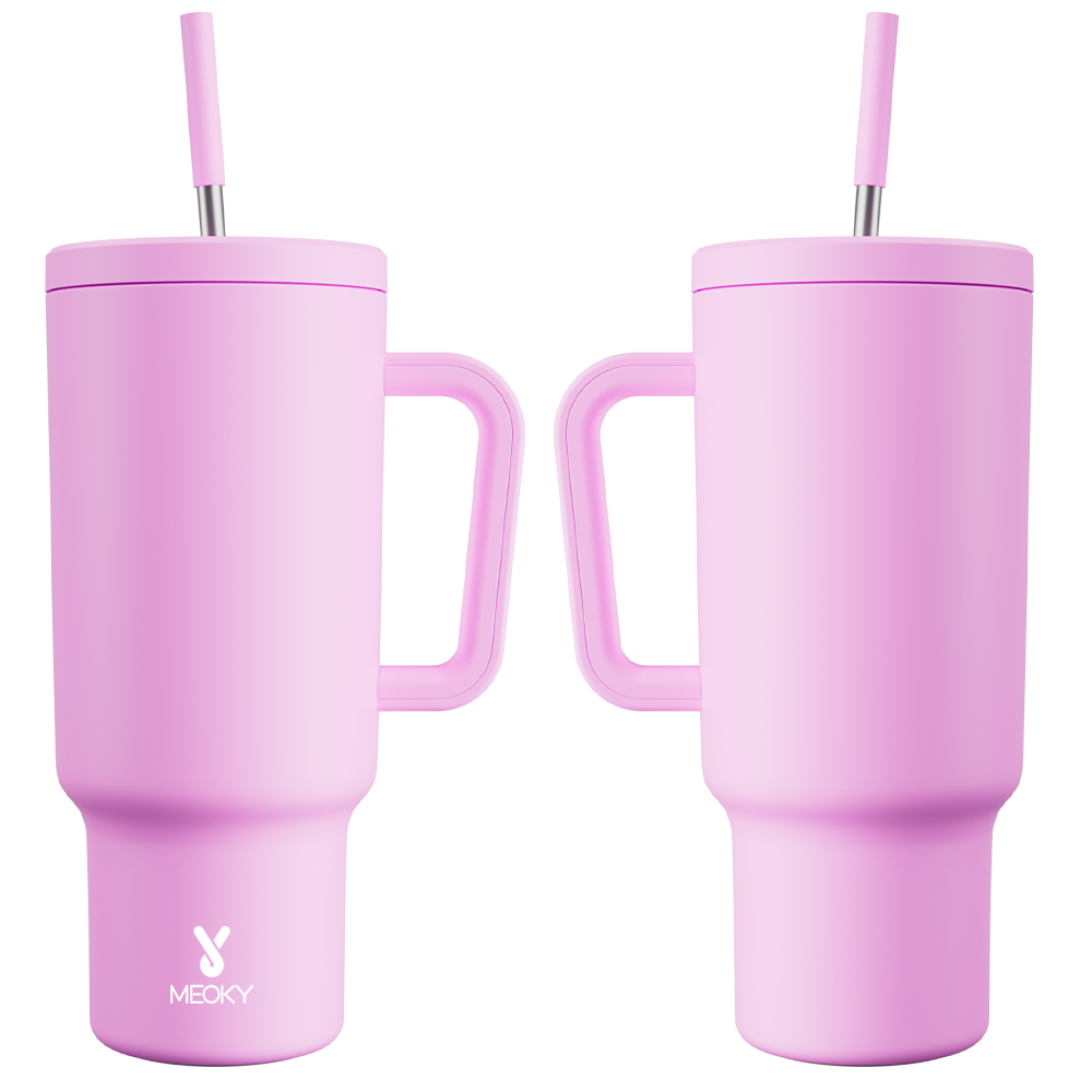40oz Tumbler With Straw Customized - Floral