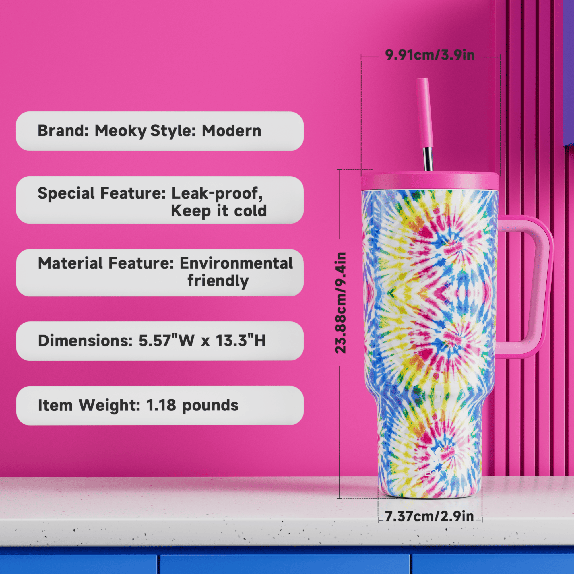 Tie-Dye - Customized 40oz Tumbler With Straw - The perfect gift for Loved ones, relatives, friends !