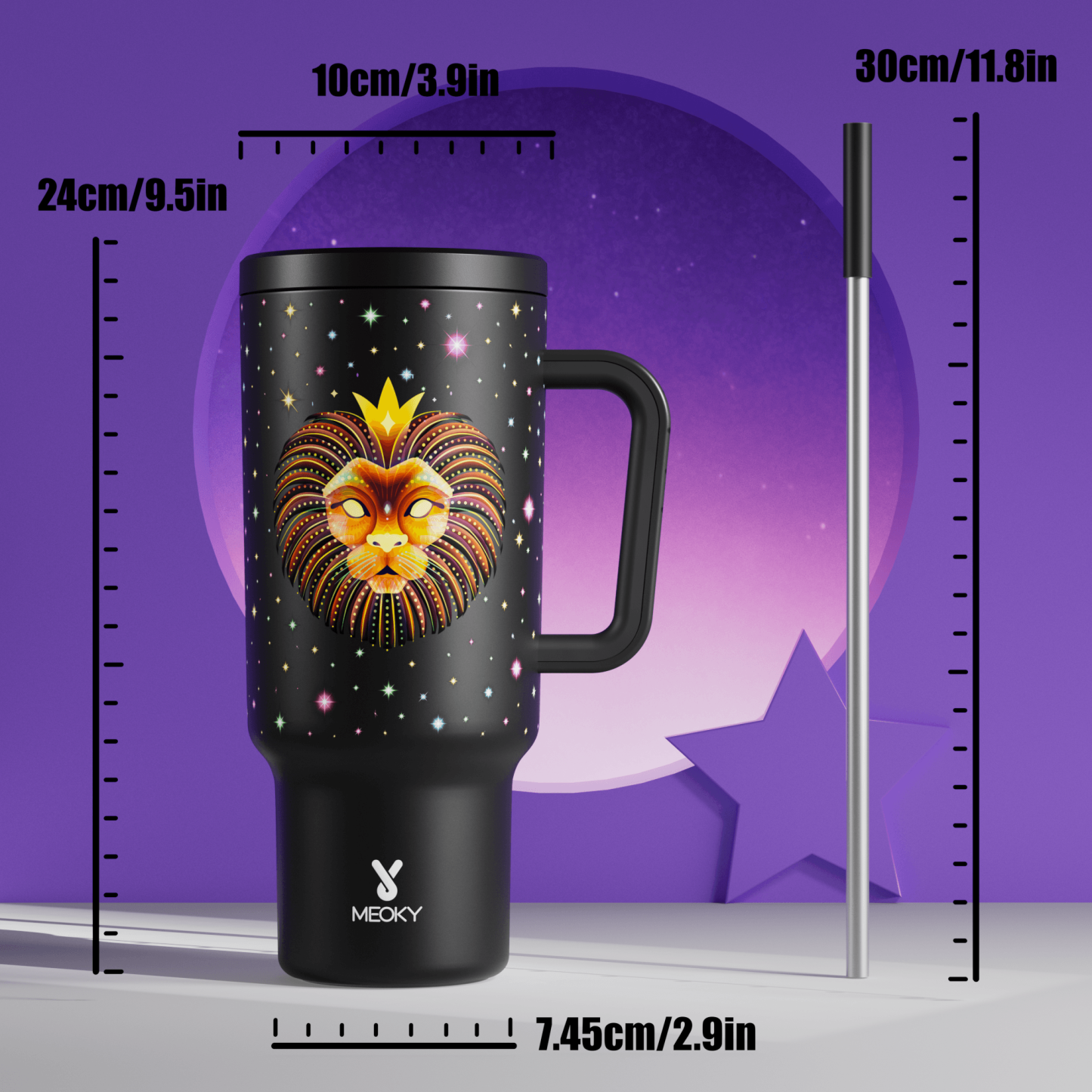 40oz Tumbler With Straw Zodiac Collection-LEO
