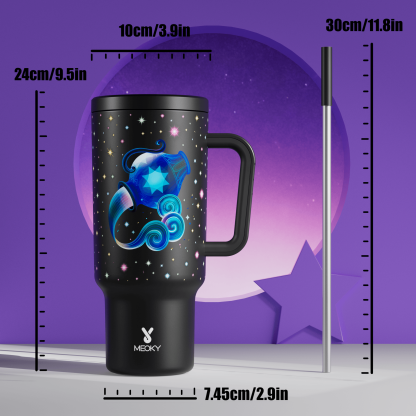 40oz Tumbler With Straw Zodiac Collection-AQUARIUS