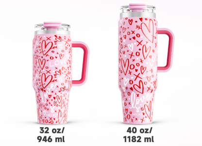 Meoky 32oz Tumbler With 2-in-1 Lid Valentine Collection
