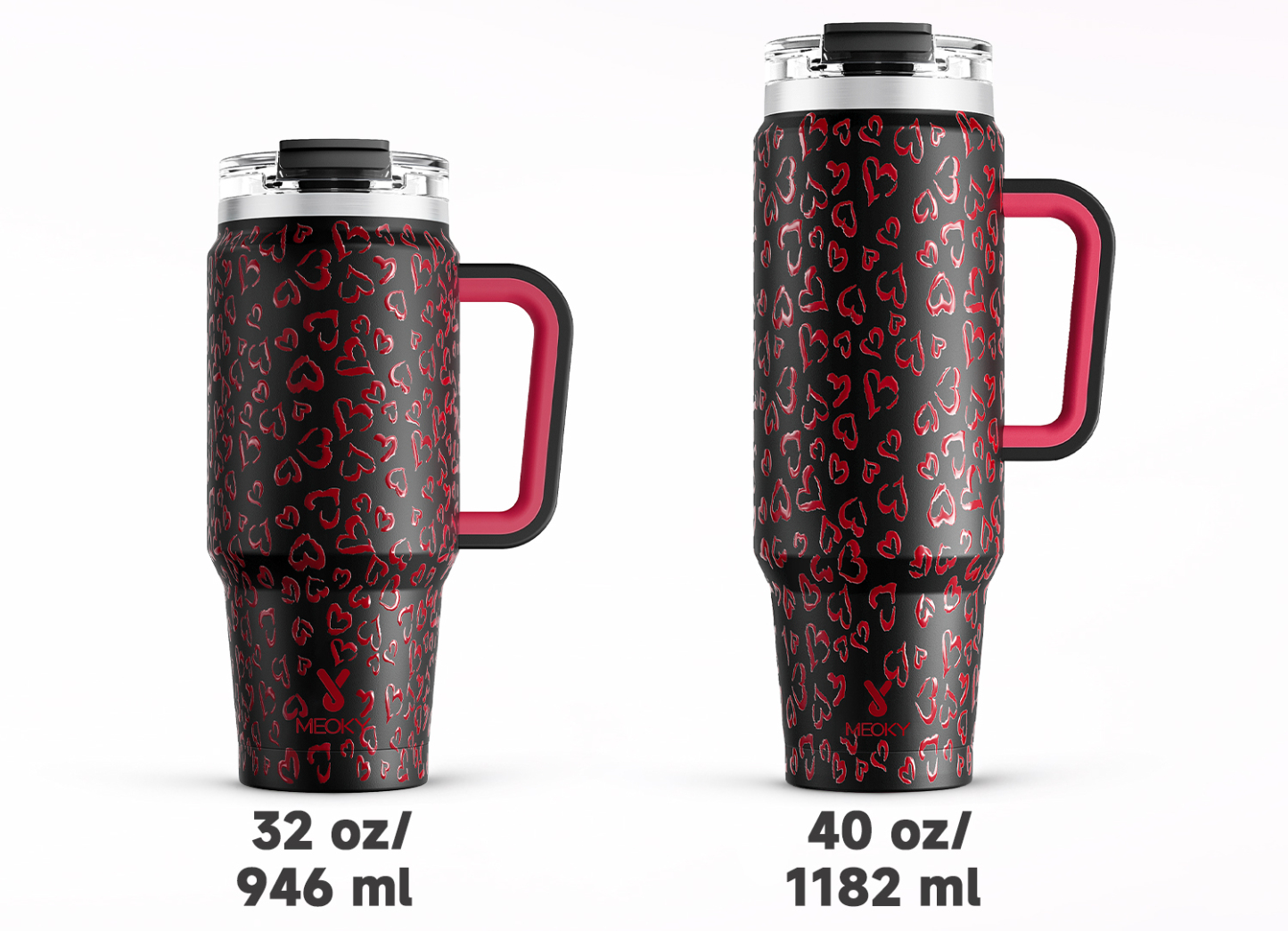 Meoky 40oz Tumbler With 2-in-1 Lid Valentine Collection