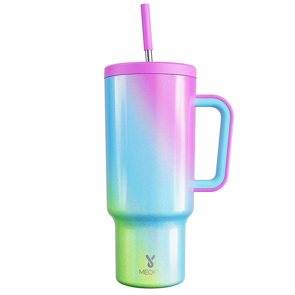 40oz Tumbler With Straw Gradient Collection-Tricolor