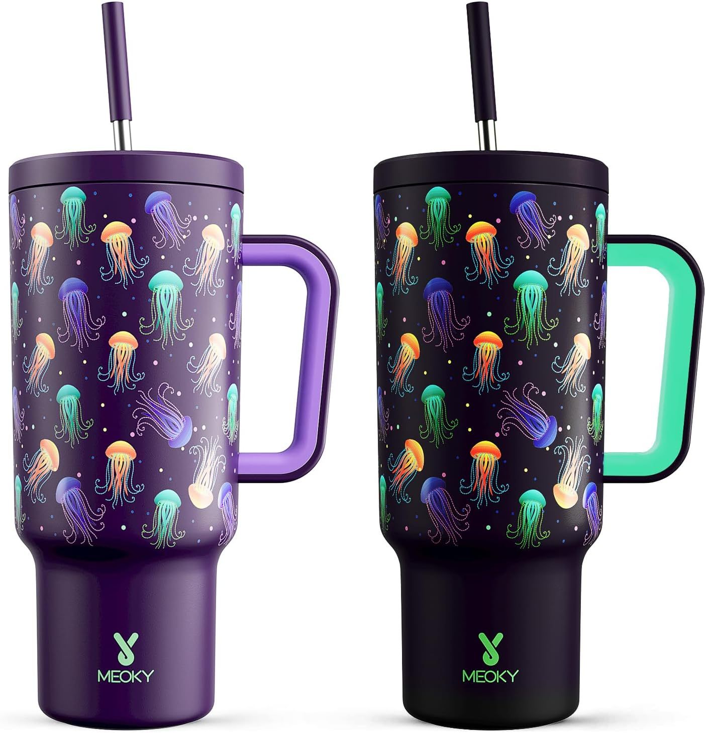 MEOKY 40oz Glow-in-the-Dark Jellyfish Tumbler