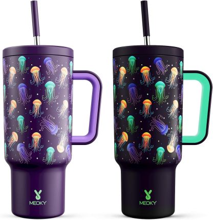 MEOKY 40oz Glow-in-the-Dark Jellyfish Tumbler