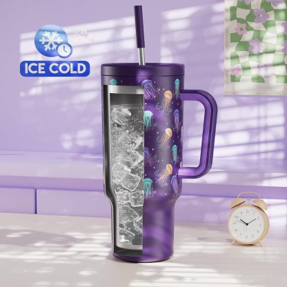 MEOKY 40oz Glow-in-the-Dark Jellyfish Tumbler