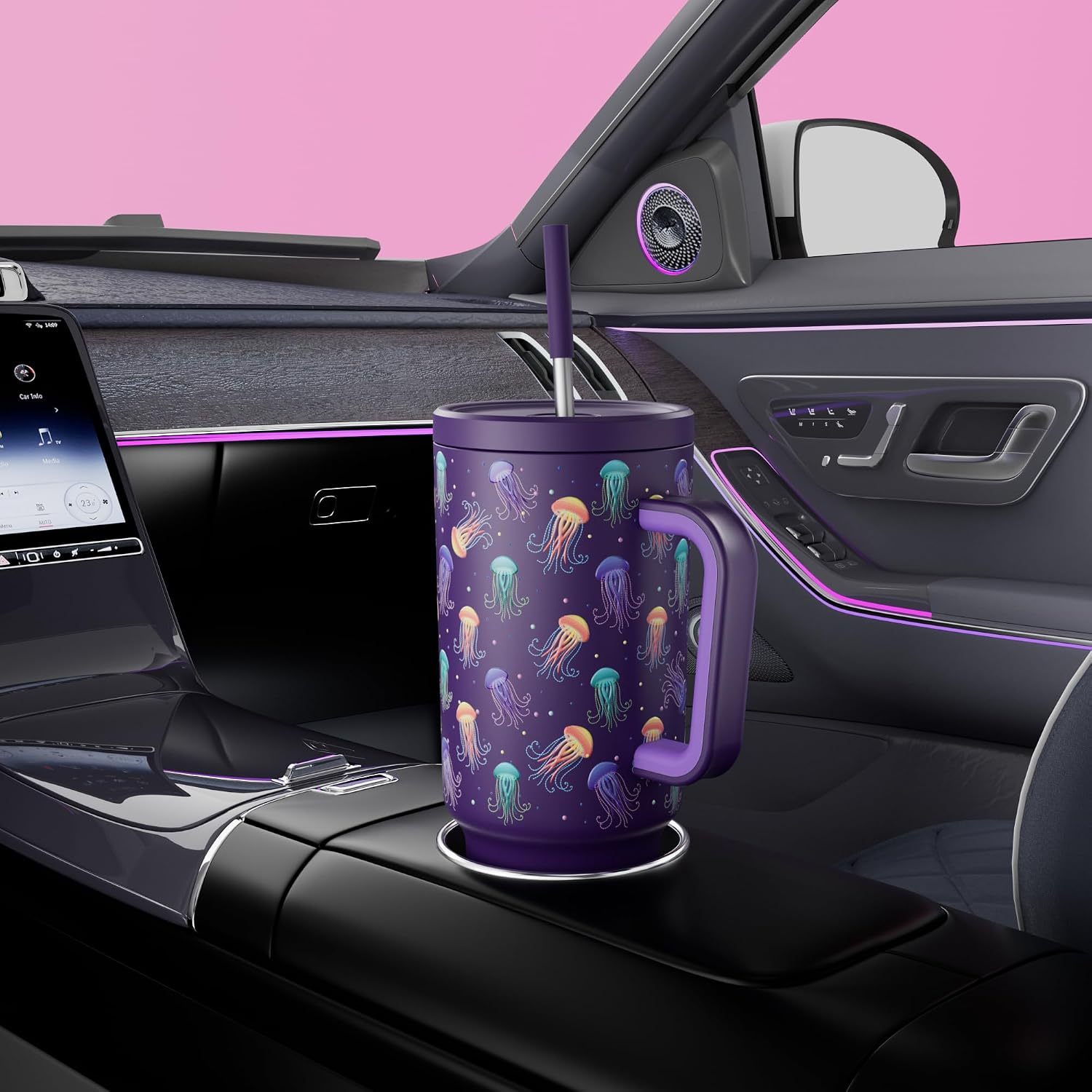 MEOKY 40oz Glow-in-the-Dark Jellyfish Tumbler