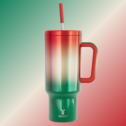 40oz Tumbler With Straw Mirrors Collection-Red-Green