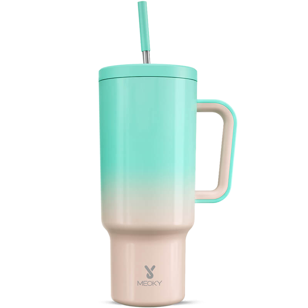 40oz Tumbler With Straw Gradient Collection-pink green