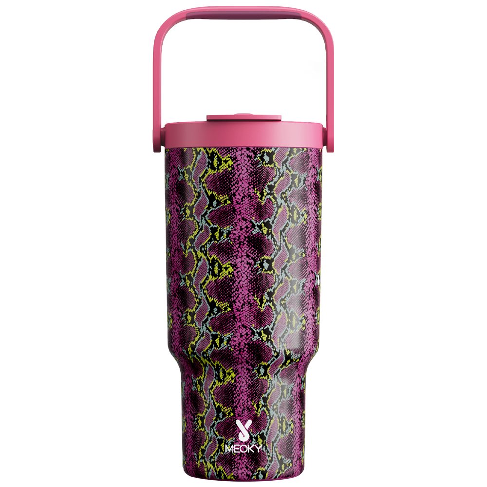 32oz Tumbler With Carrying Handle Animal Print Collection