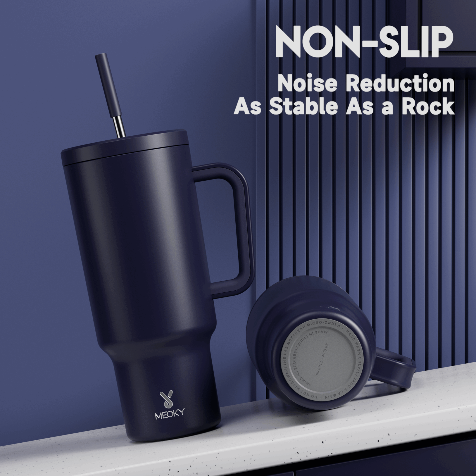 40oz Tumbler With Straw Monochrome Collection-Black Purple