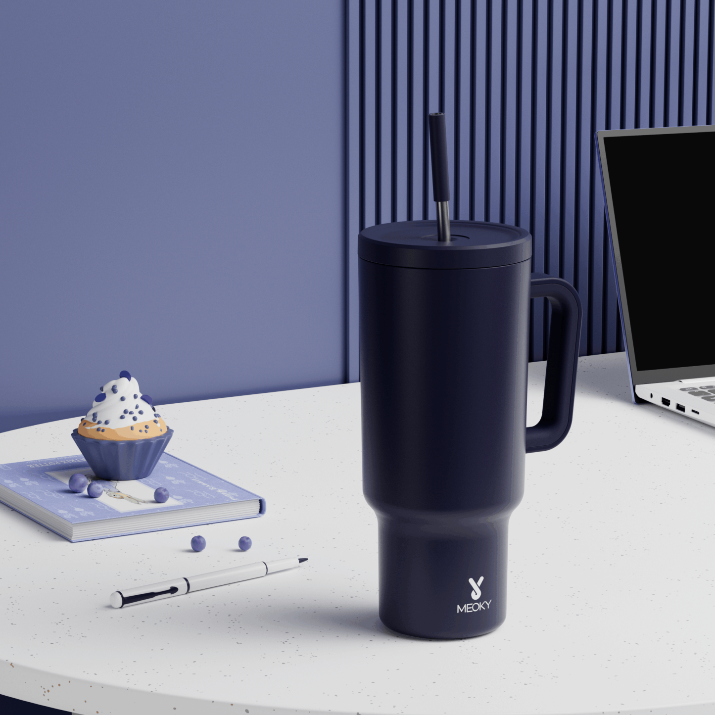 40oz Tumbler With Straw Monochrome Collection-Black Purple