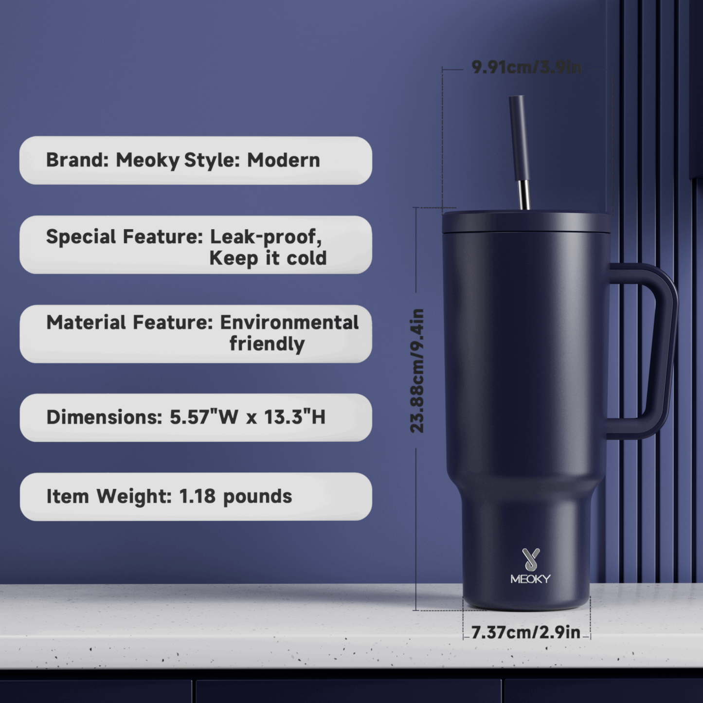 40oz Tumbler With Straw Monochrome Collection-Black Purple