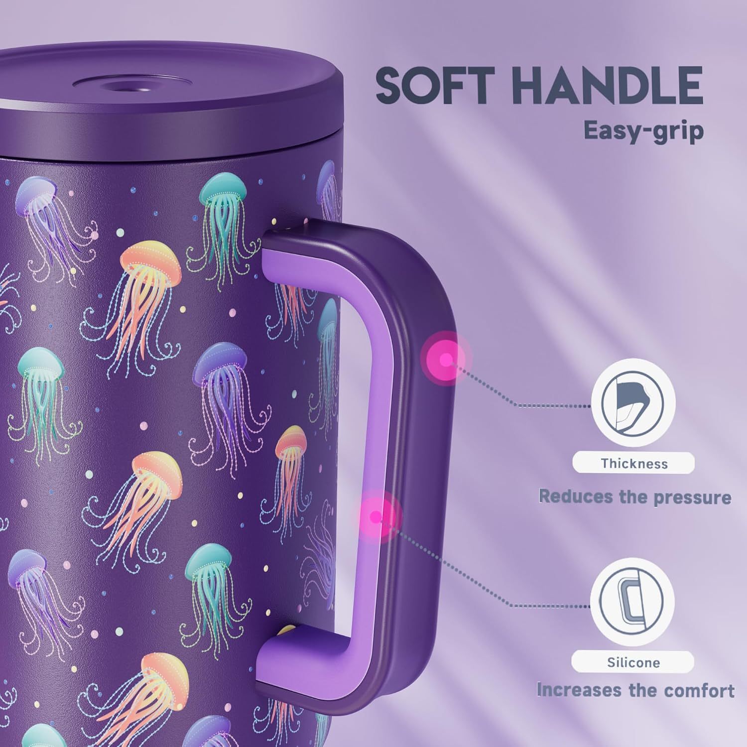 MEOKY 40oz Glow-in-the-Dark Jellyfish Tumbler
